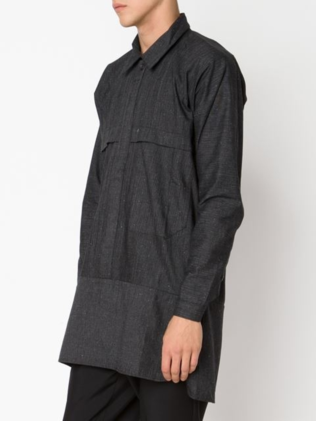 Look #37 "Morion" Striped Long Pullover Button Up