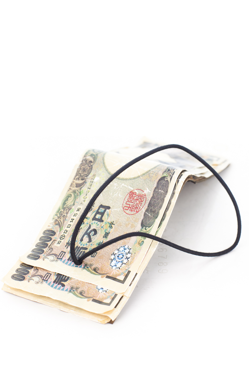 08 "Yen Bills" Elastic Band Bifold Key Wallet