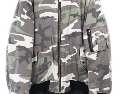 Fw01 “Riot Riot Riot” Skirted Camo Bomber