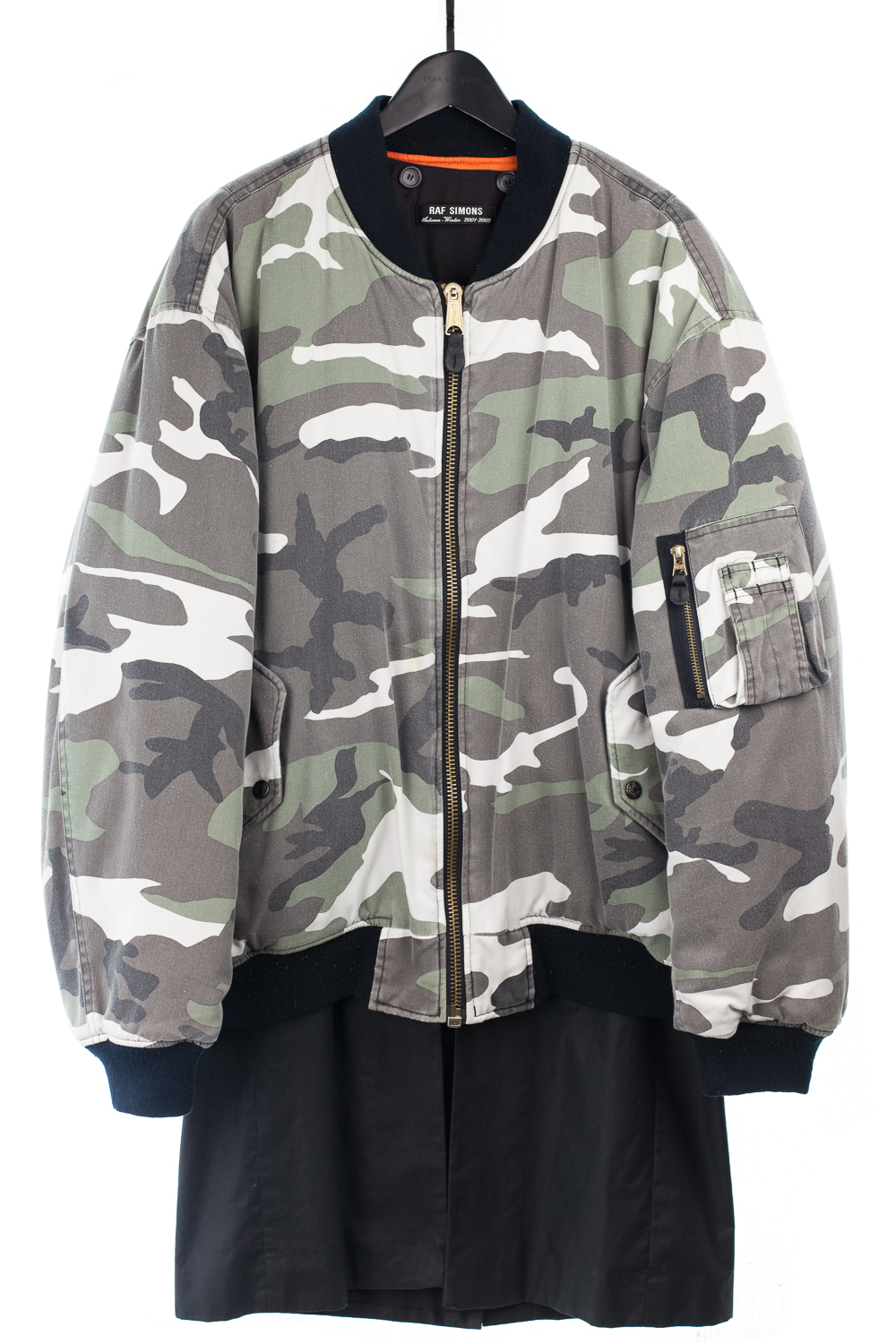 Fw01 “Riot Riot Riot” Skirted Camo Bomber - Horror Vacuo