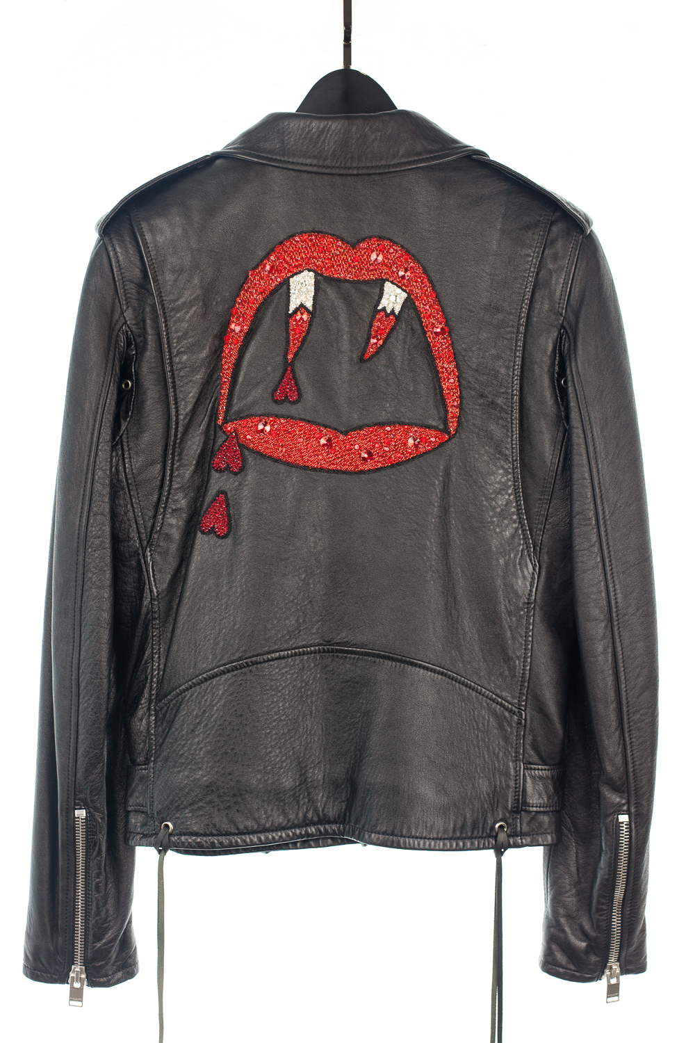 SS17 Bloodluster Beaded Crystal Leather Jacket