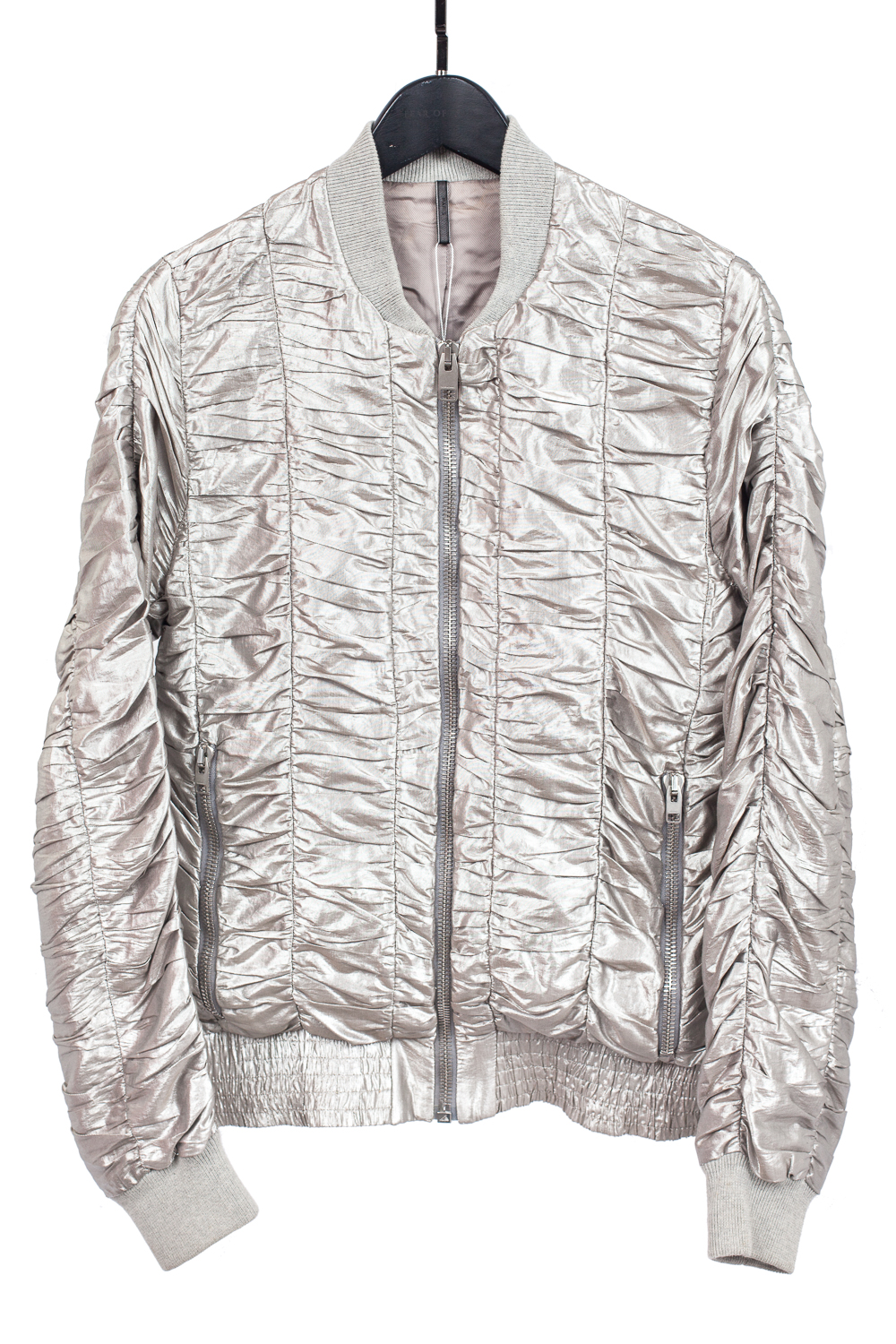 SS07 "We Look Good Together" Shirred Silver Bomber