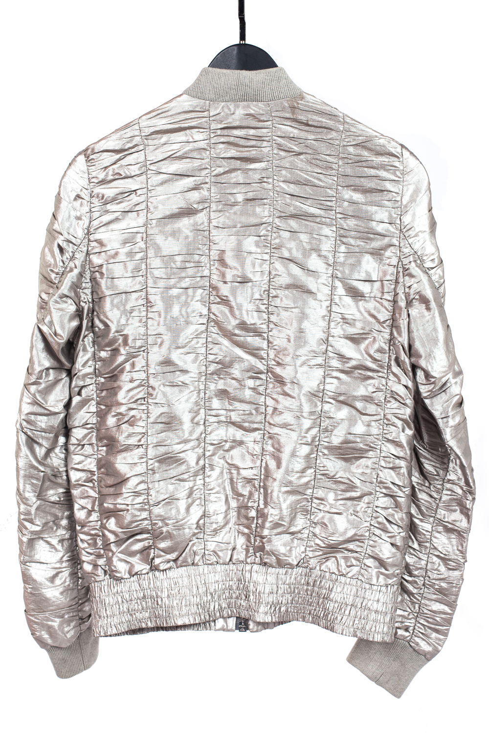 SS07 "We Look Good Together" Shirred Silver Bomber