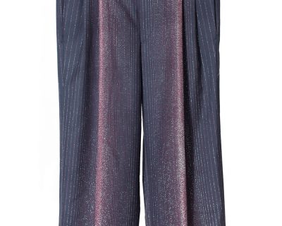 Skewed Iridescent Pinstripe Wool Pants