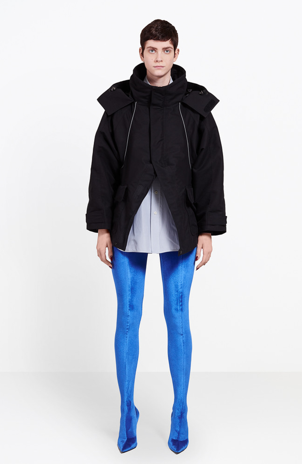 FW17 Ski Swing Hooded Shell Parka (Black)