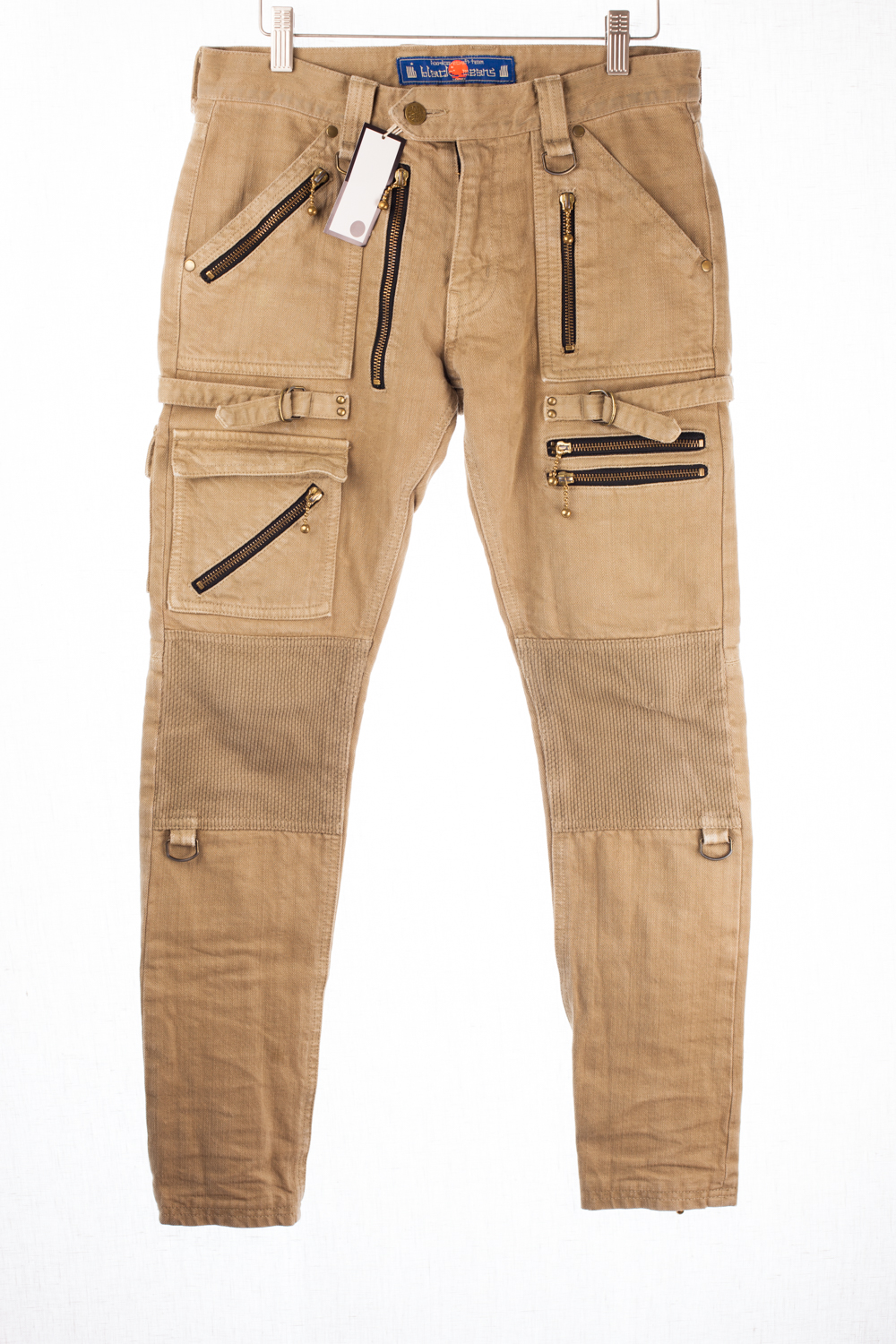 SS12 Tan Denim Biker/Moto Pants