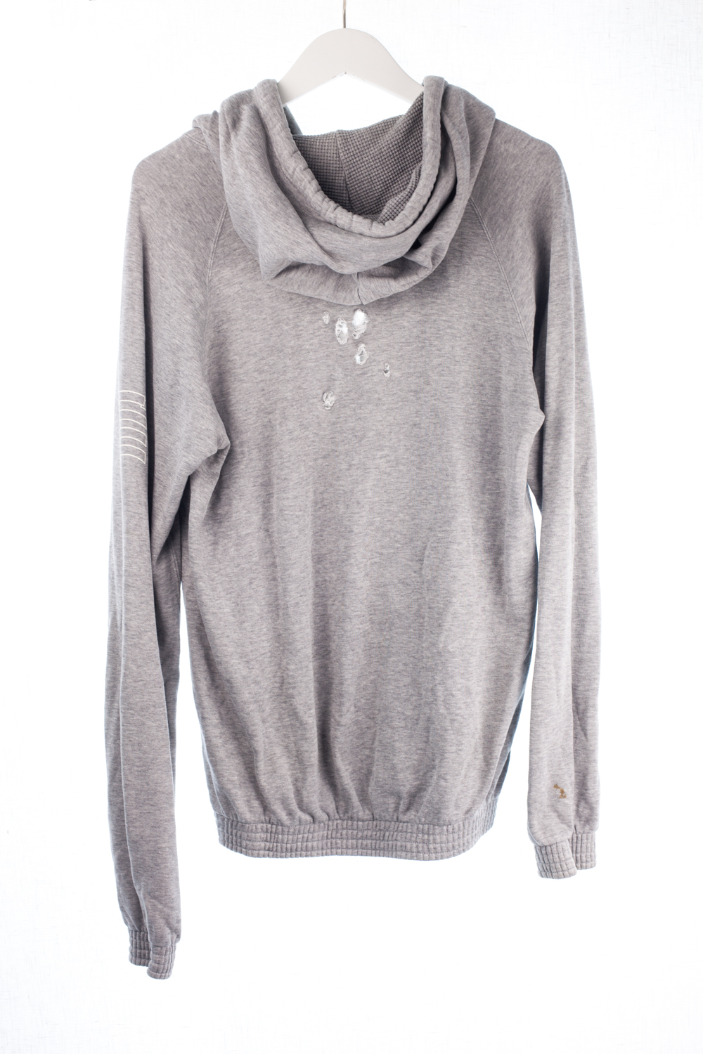 White Label Distressed Shield Hoodie