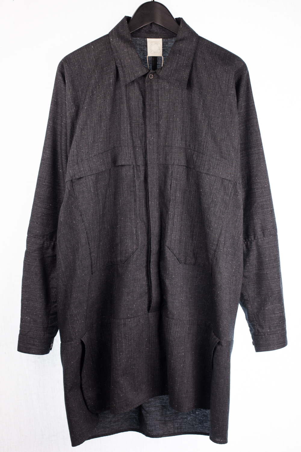 Look #37 "Morion" Striped Long Pullover Button Up