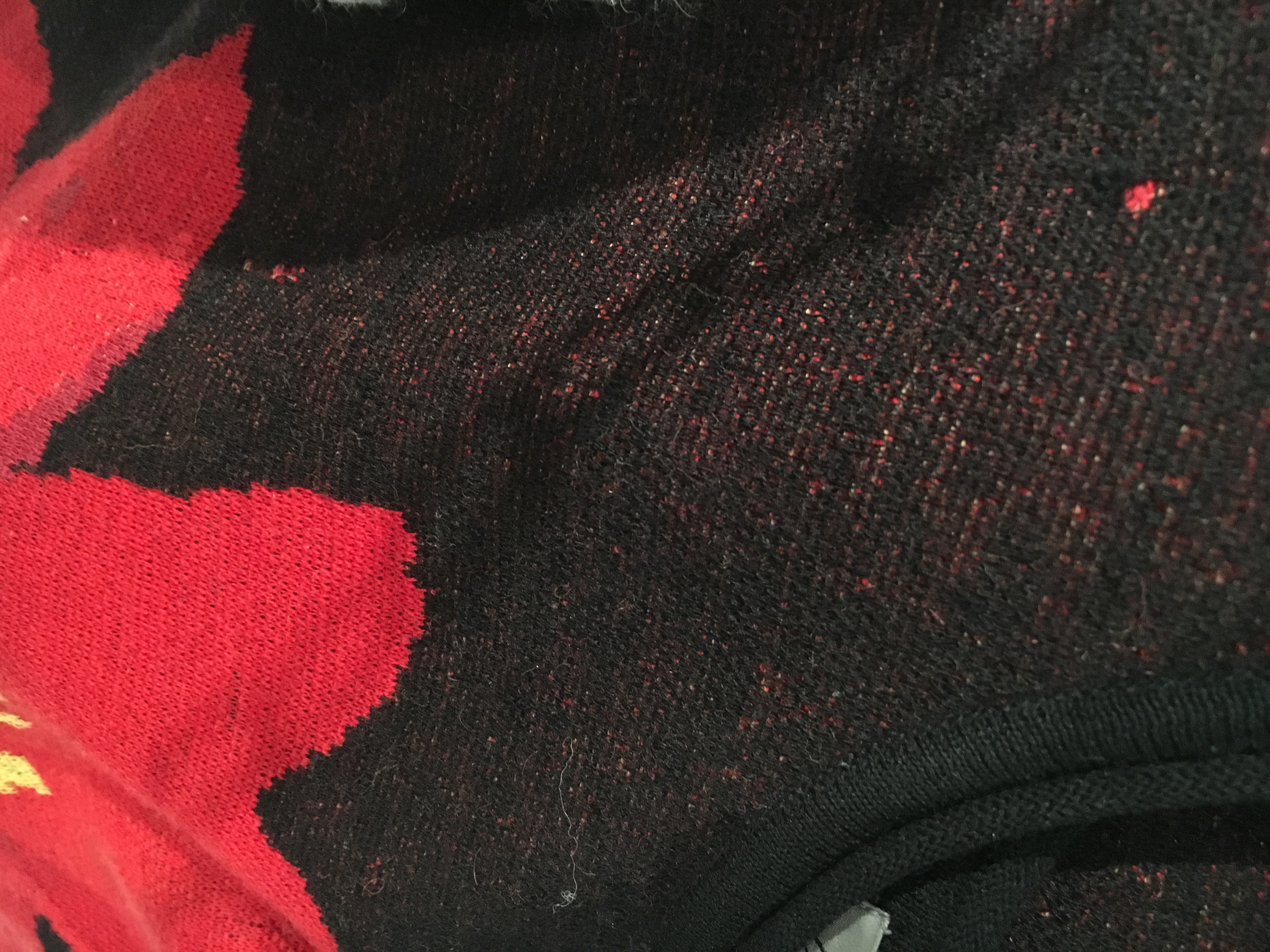 Black Melange LongSleeve Knit Floral Pullover