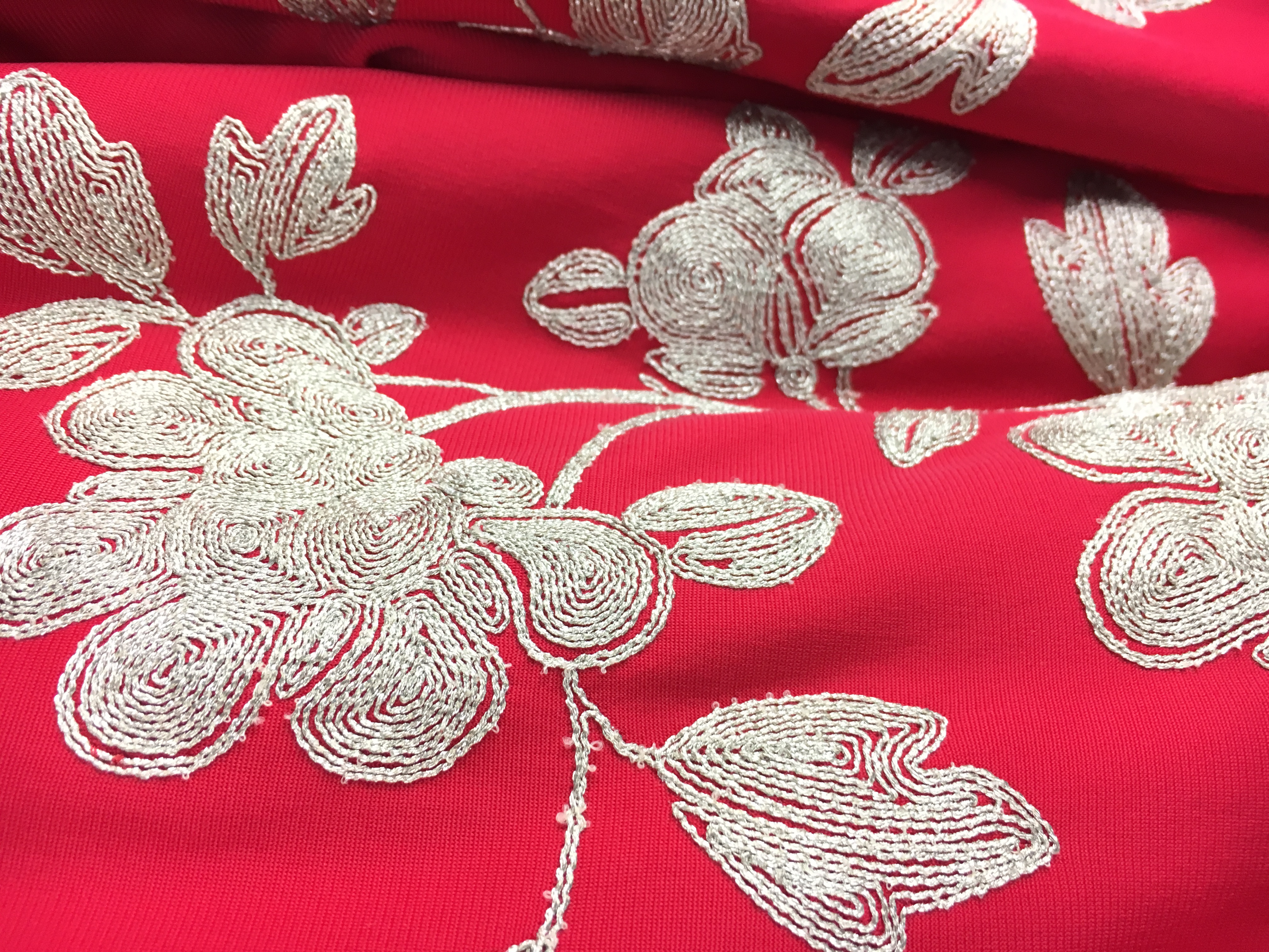 Metallic Floral Embroidery Track Jacket