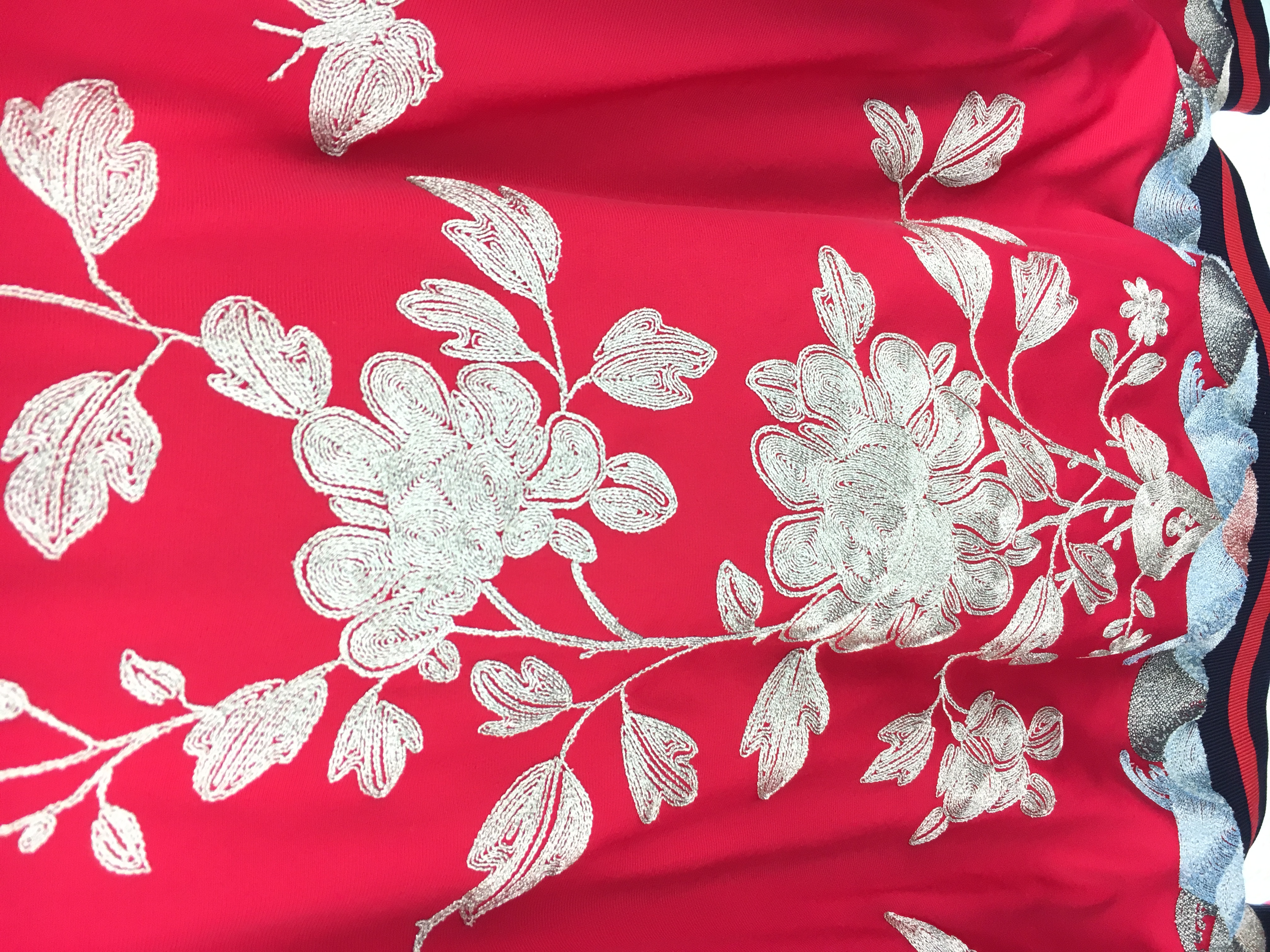 Metallic Floral Embroidery Track Jacket