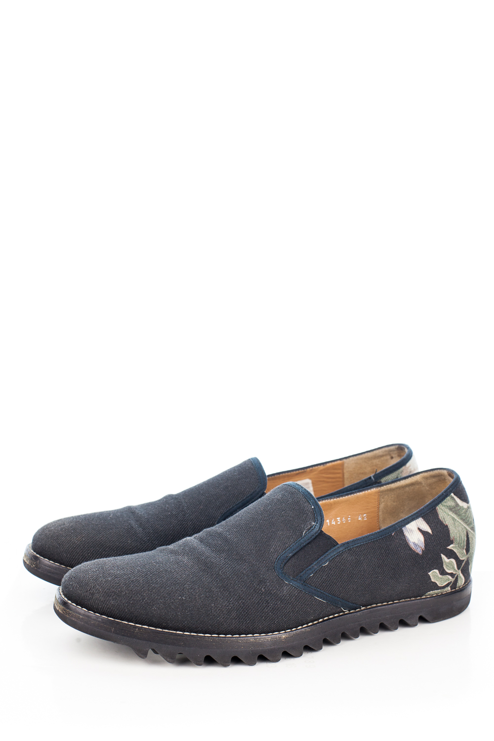 Ripple Sole Floral Canvas Slip Ons
