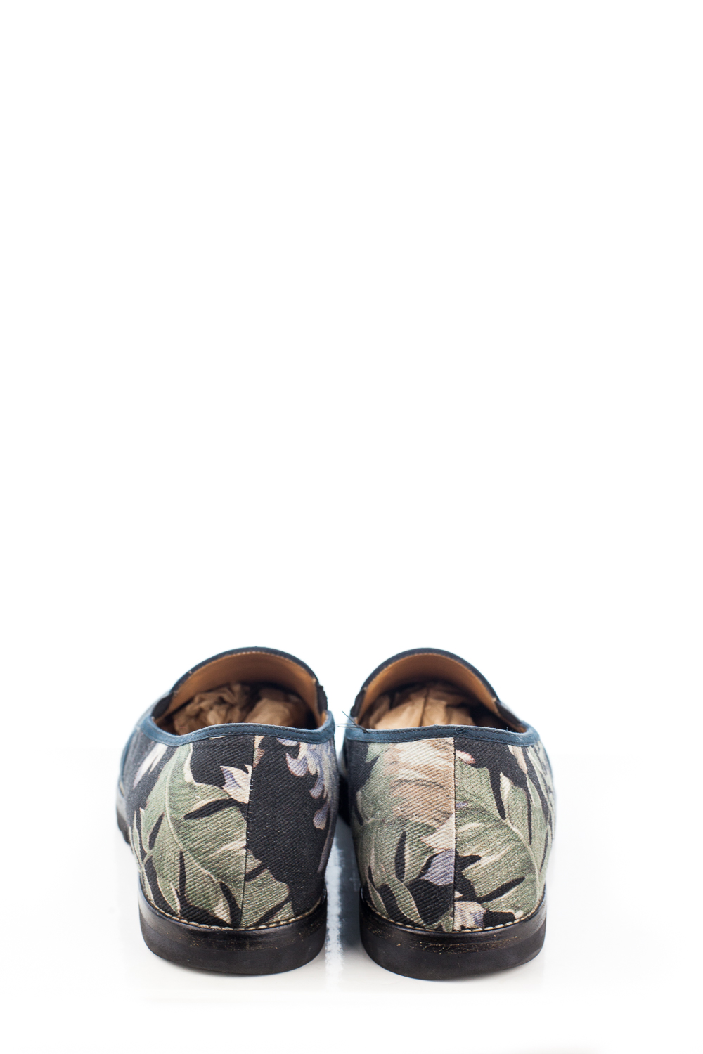 Ripple Sole Floral Canvas Slip Ons