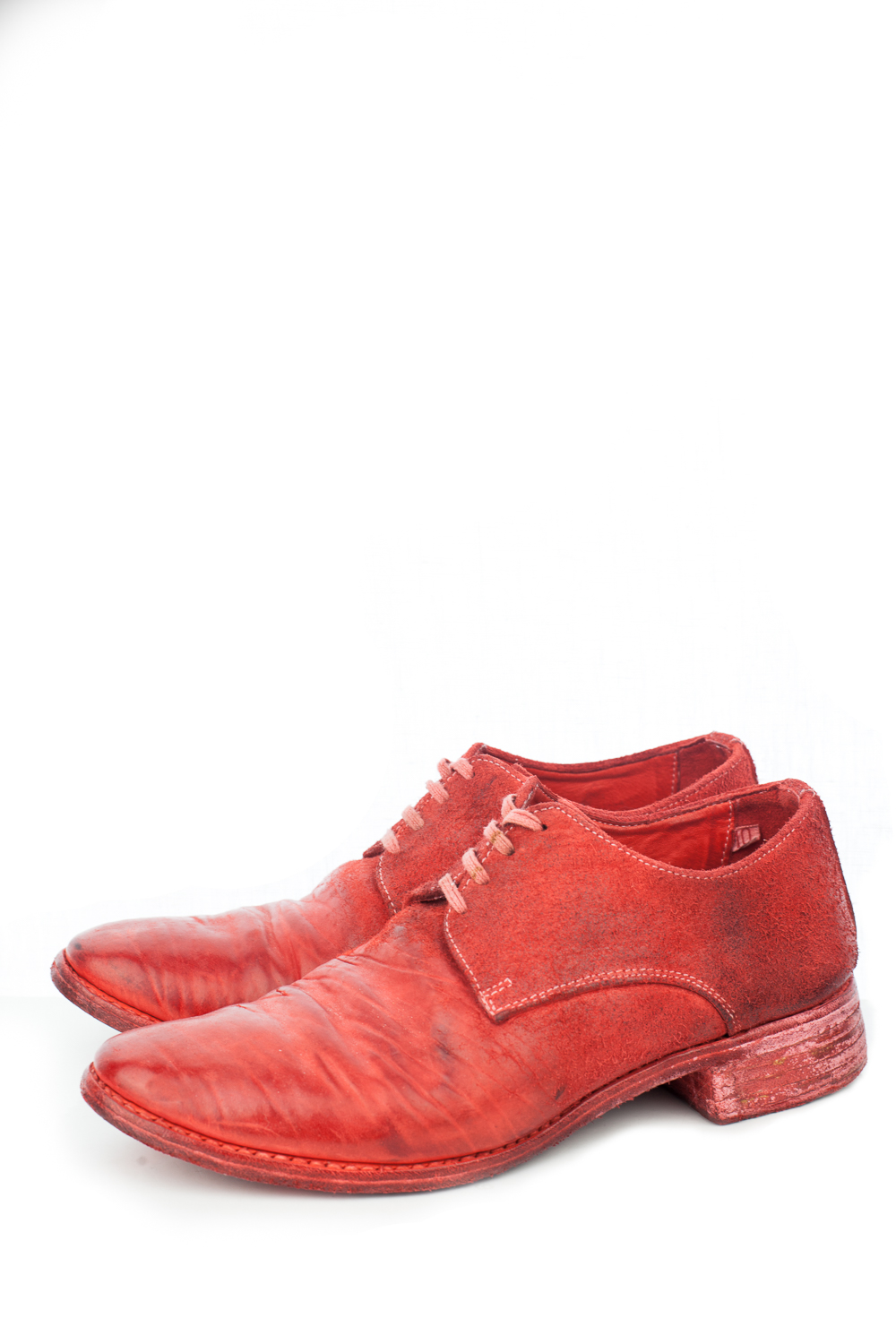Object Dyed Brushed Leather Laced Derbies