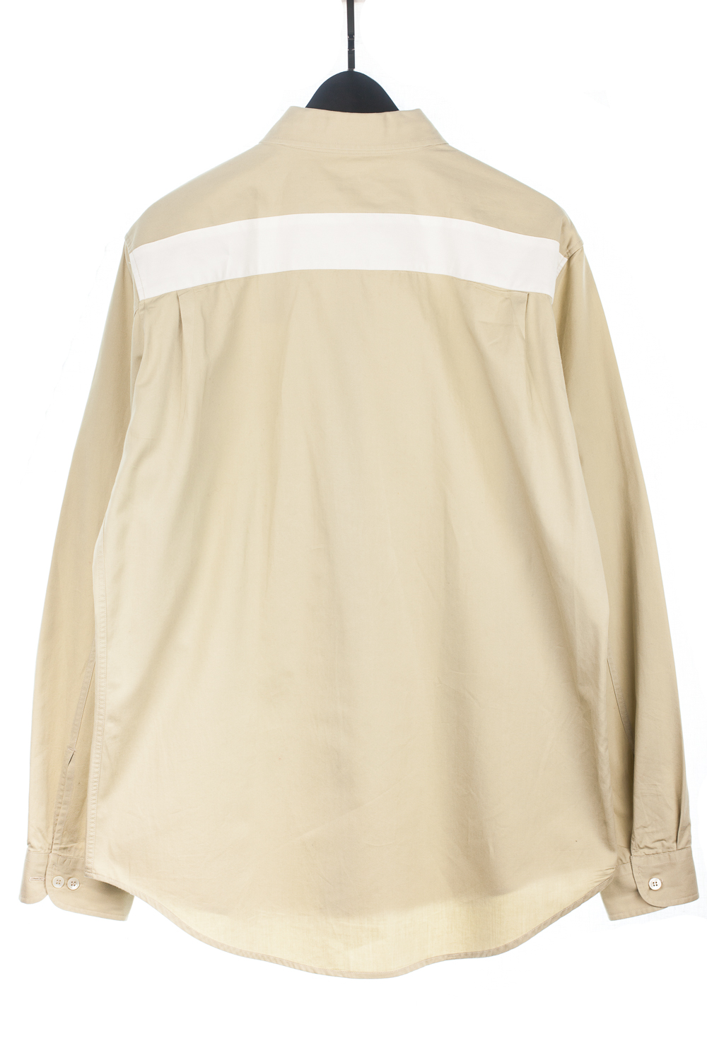 SS98 Khaki Back Stripe Military Button Up