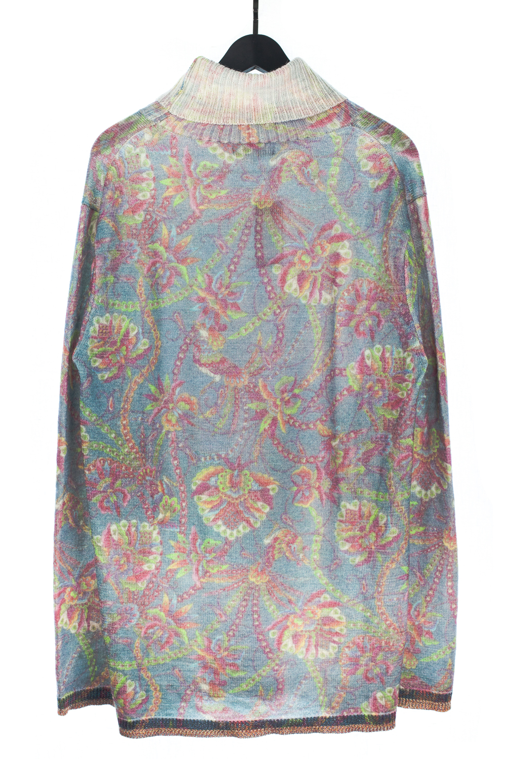 Psychedelic Floral Wool Turtleneck