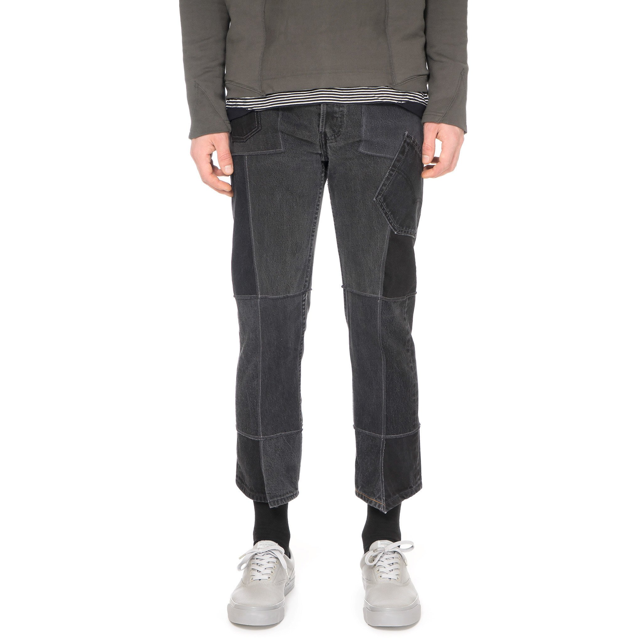 "The Jean" Reconstructed Patchwork Denim (Grey)